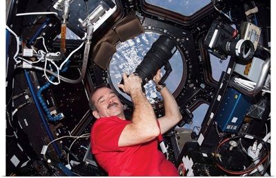Photographing Earth - in the Cupola with the big lens