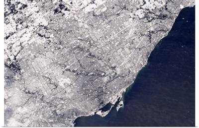 Toronto in snow - seen from the International Space Station