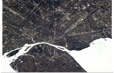 Windsor, Ontario, and Detroit, Michigan. One of the busiest border crossings.