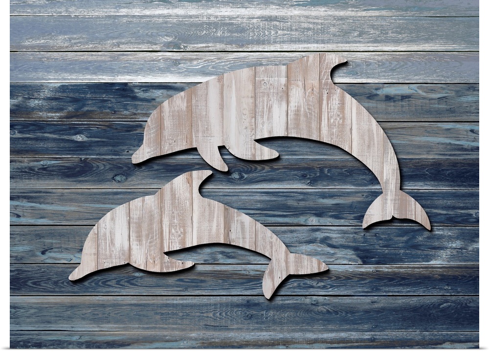 Wood Sea Animals Dophins