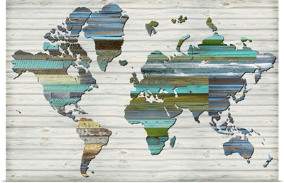 World Map Wood Panels 2