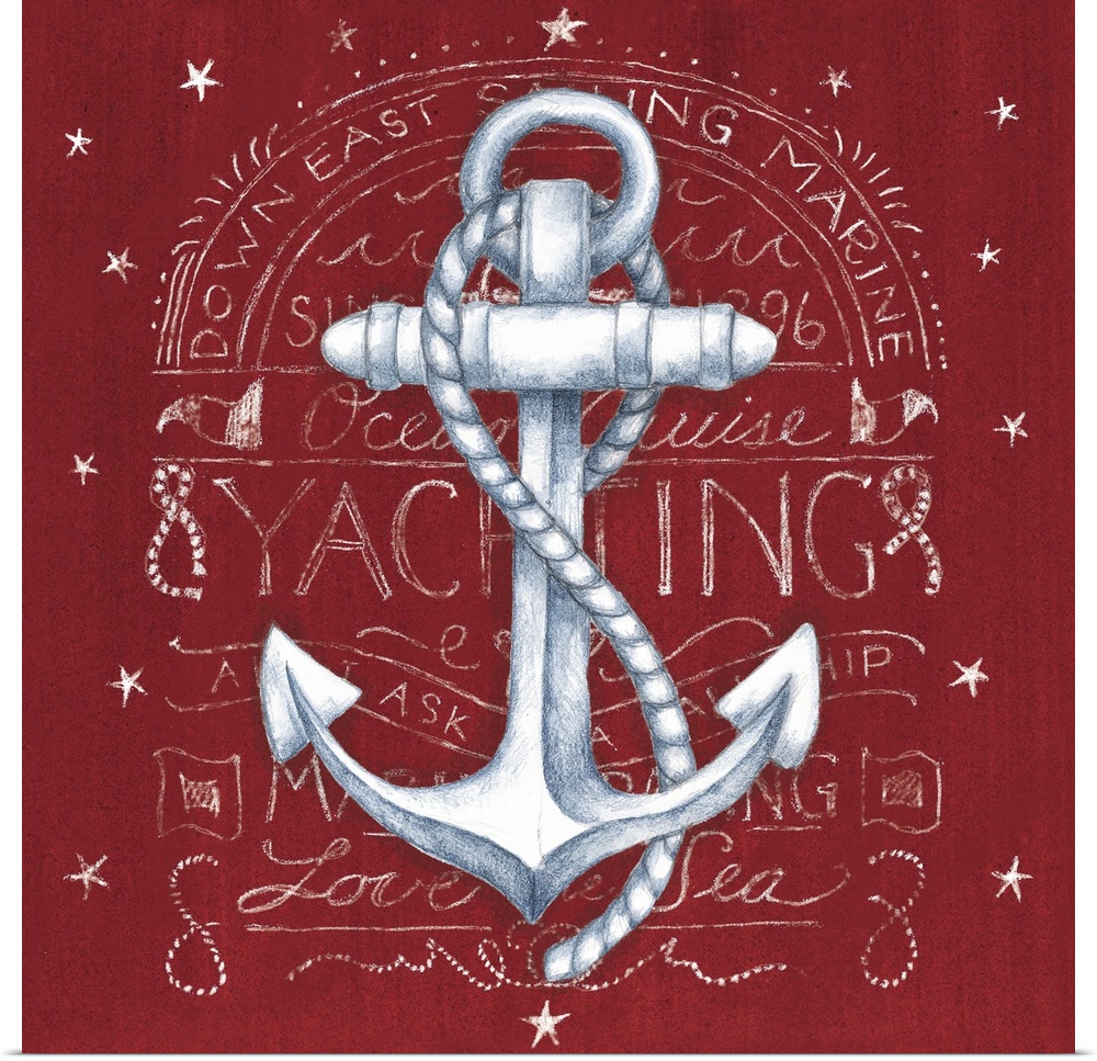 Anchors away with this beautiful nautical motif.