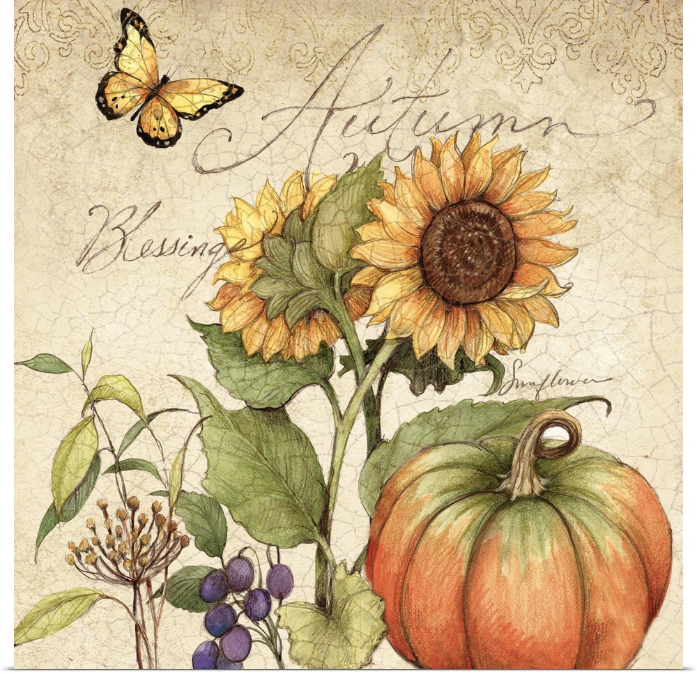 Botanical harvest decor adds a tasteful accent to your home.