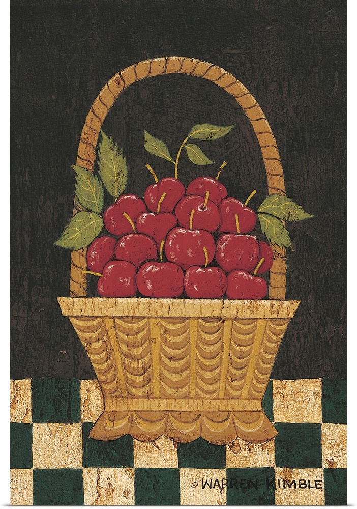 Americana fruit basket by renowned folk artist Warren Kimble
