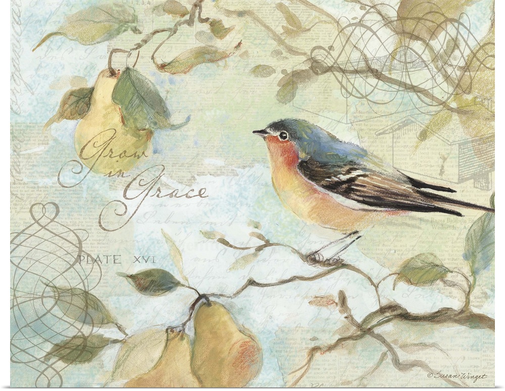 This bird in a pear tree is a gorgeous accent decor piece.
