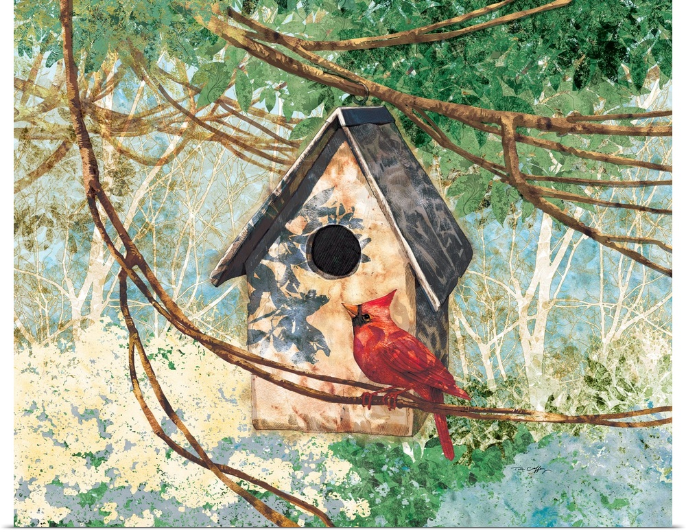 Charming birdhouse vignette brings the outdoors in!