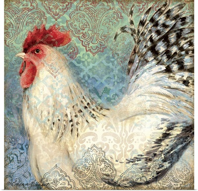 Bohemian Rooster on Blue