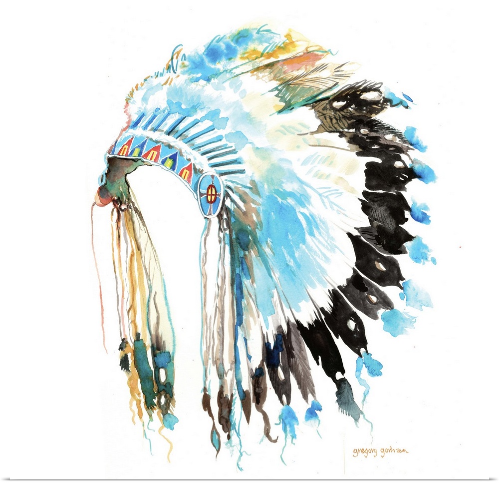 Traditional Native American headdress in all it's magnificence.