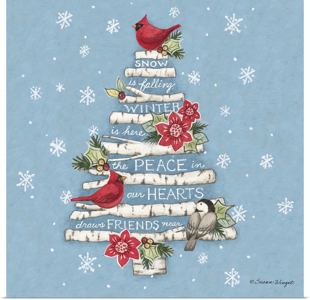Lovely holiday lettering and sentiment for a tasteful decor statement