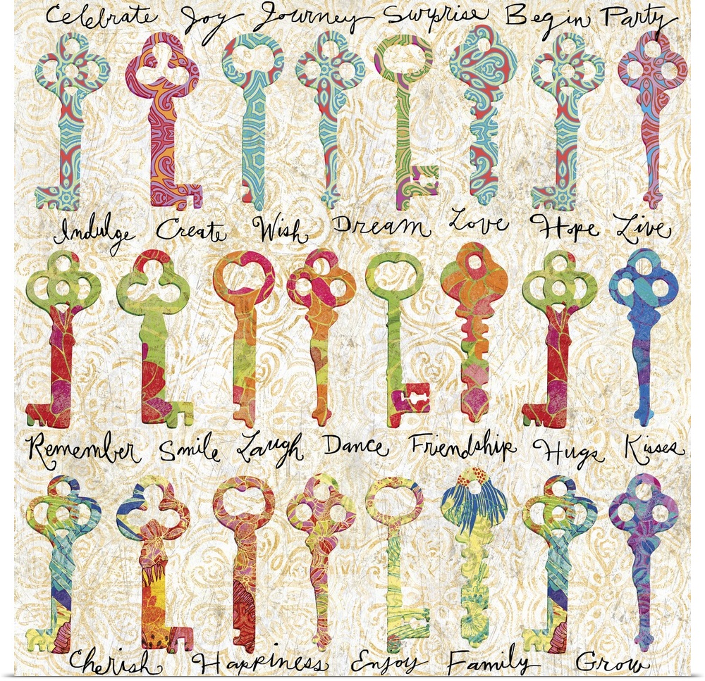 Keys evoke so many inferences! Great motif for any room