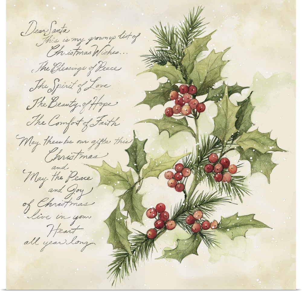 A classic Christmas Holly evokes the holiday spirit