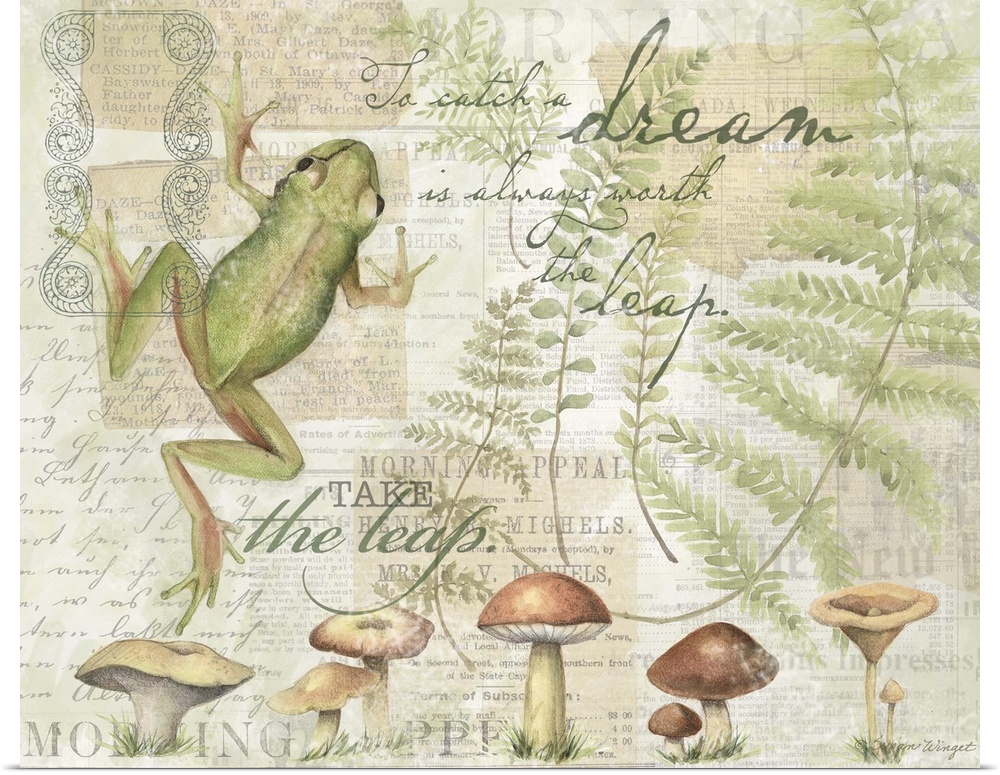 Bring the natural habitat indoors with this botanical-inspired frog