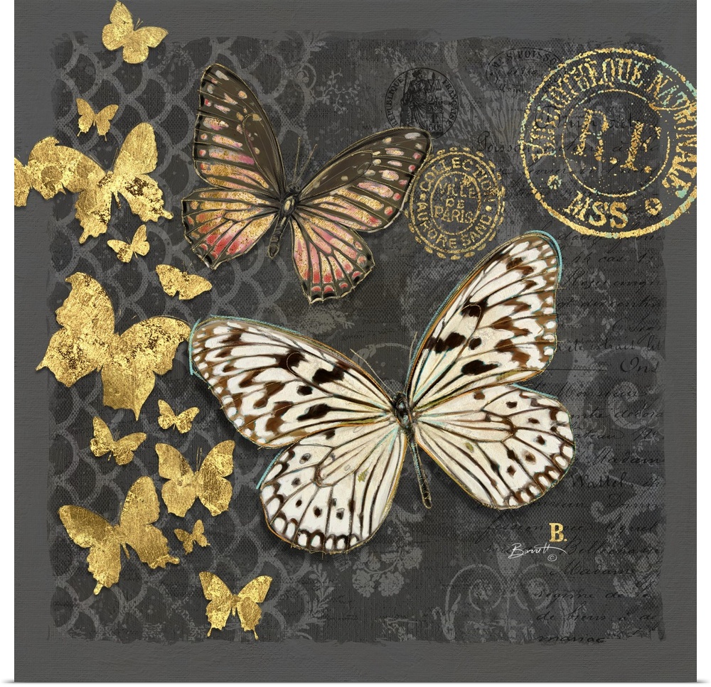 Elegant depiction of butterflies adds a classic and impacting touch to your decor.
