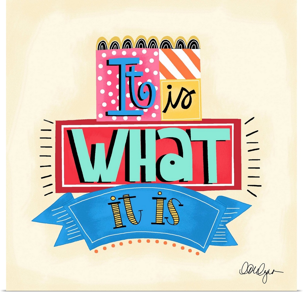 Font-driven sign art conveys a sassy touch to any decor, "It Is What It Is"