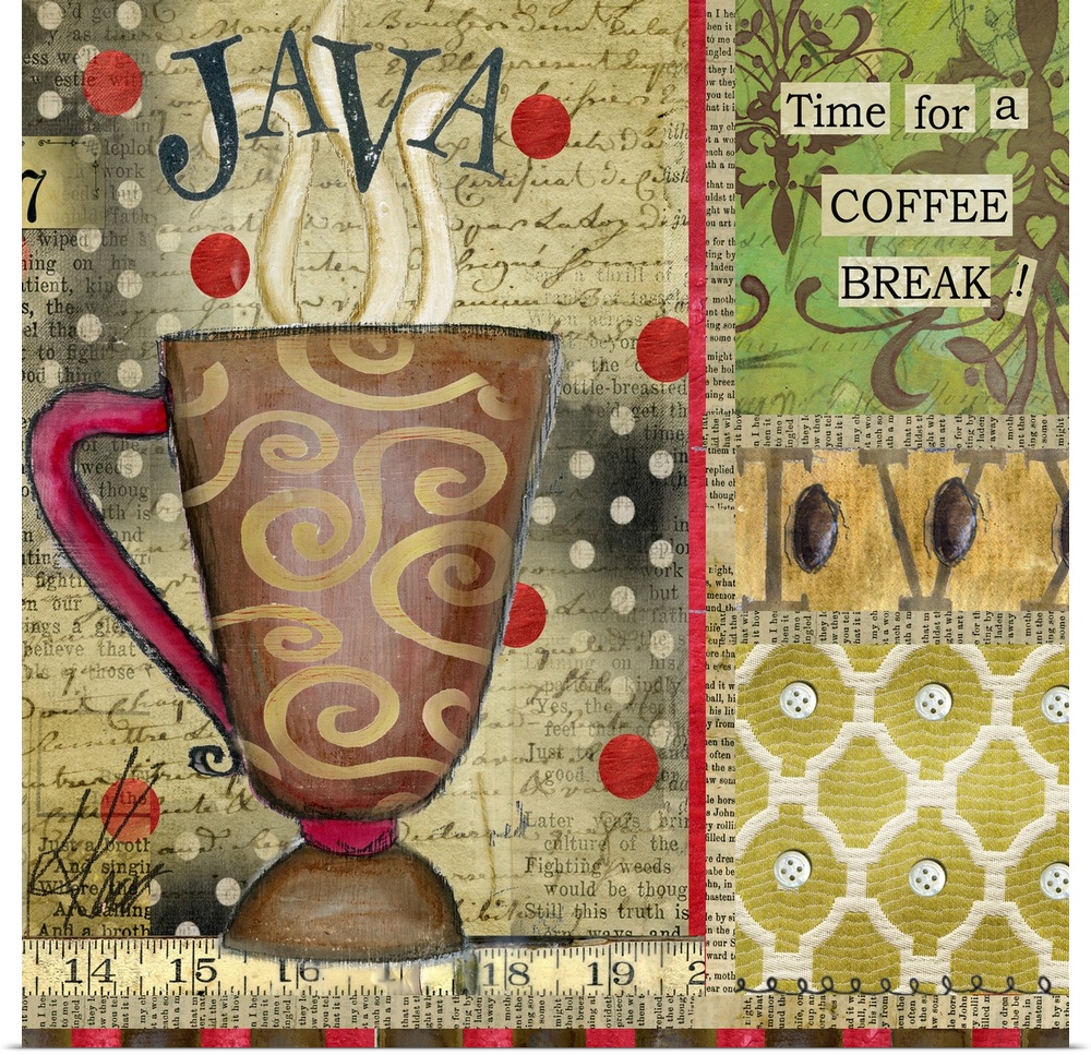 Colorful coffee image great for kitchen accent
