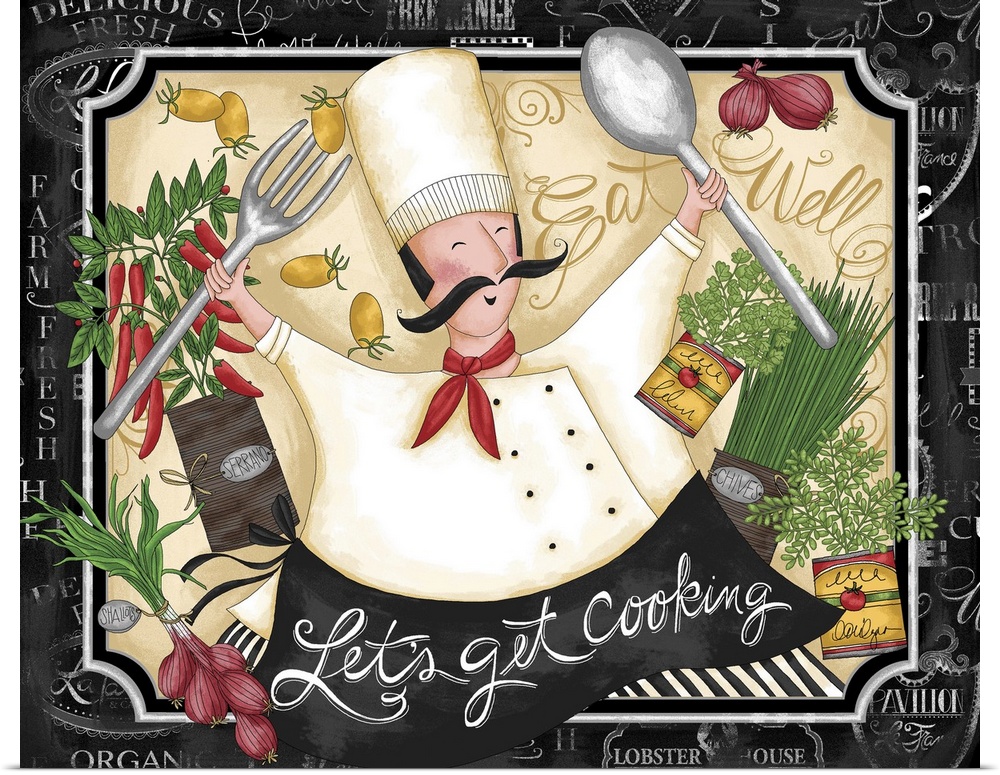 Celebrate cooking with this fun piece of art, perfect for kitchen decor!