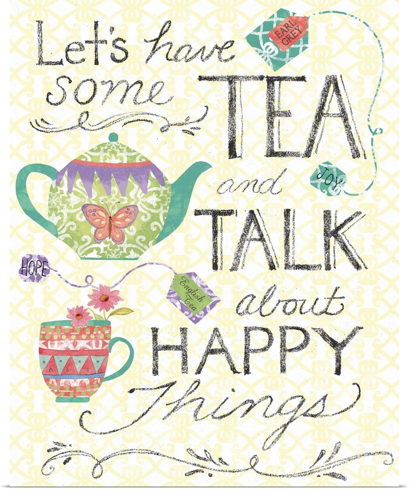 Tea lovers will love this chalkboard image - a charming accent for the kitchen!