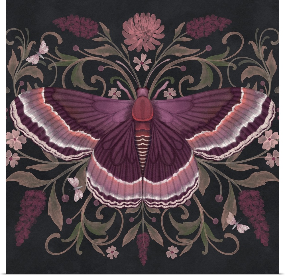This dusky and evocative moth design taps into the midnight garden trend.
