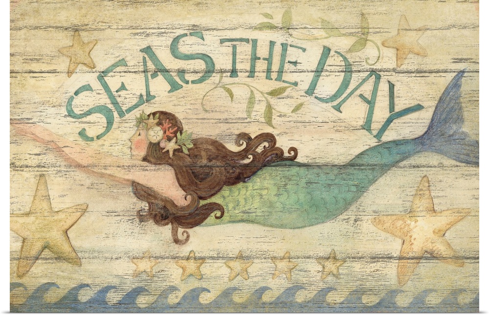A vintage sign with mermaid art is a throwback to another time.