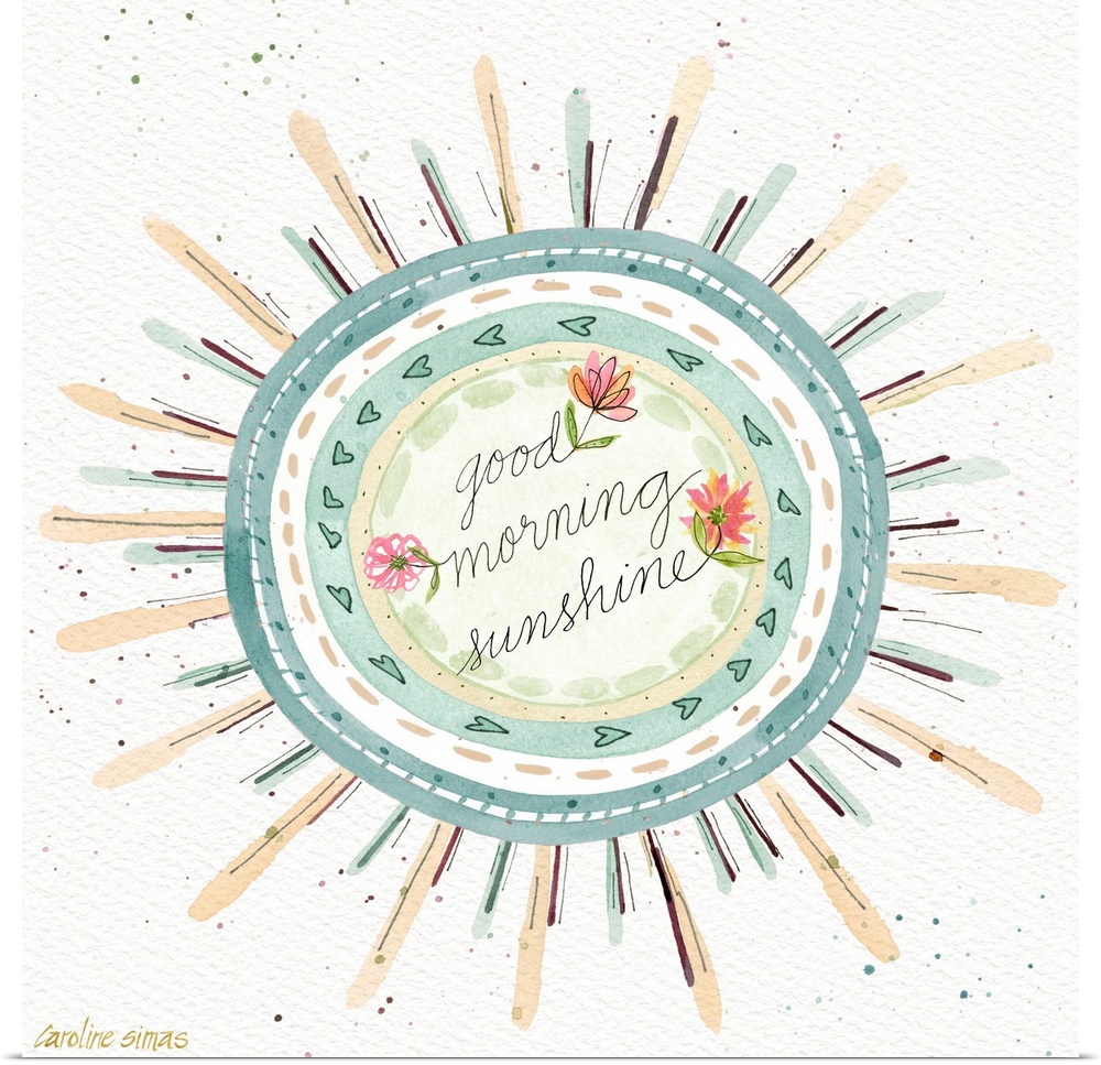 Sweetly rendered sun art that adds a gentle, lovely, and inspirational accent to your decor.