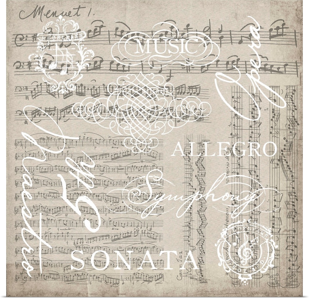 Music lovers will delight in this lyrical sheet music wall decor.