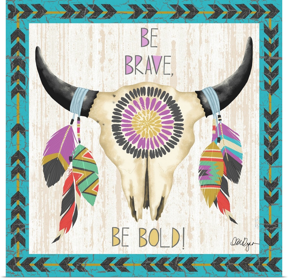 Native American heritage is the inspiration for this striking buffalo skull image.