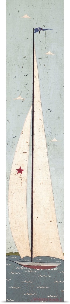 Nautical lighthouse panel by renowned folk artist Warren Kimble