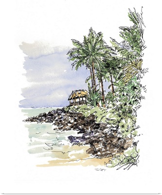 Palm Tree Island Scene
