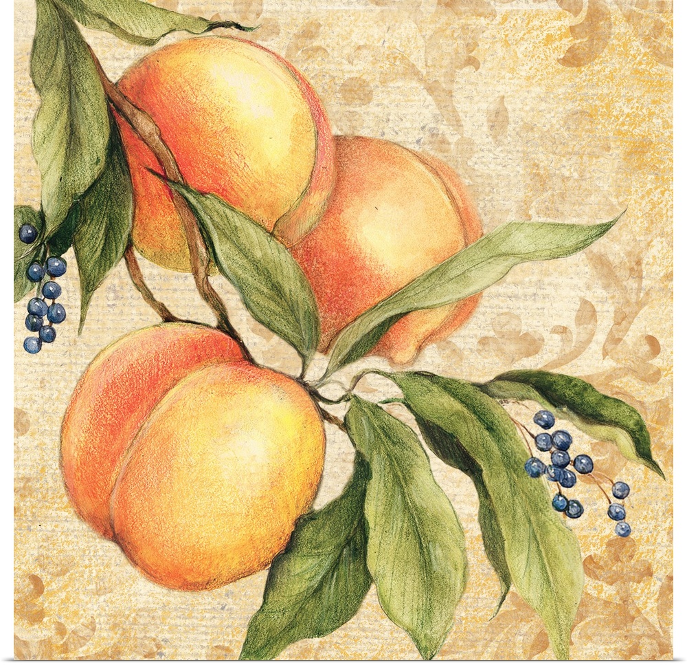Elegant and traditional fruit scene is perfect for the dining room or kitchen!