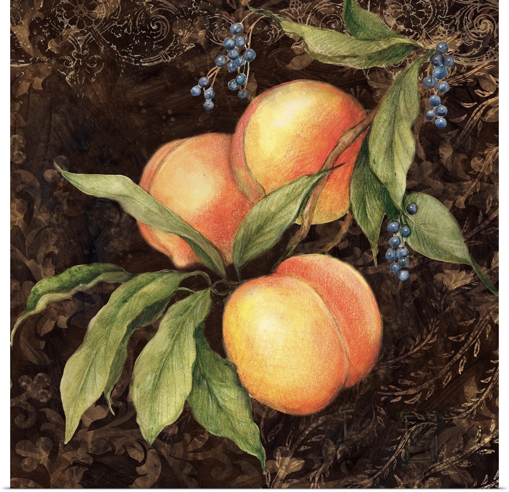Elegant and traditional fruit scene is perfect for the dining room or kitchen!