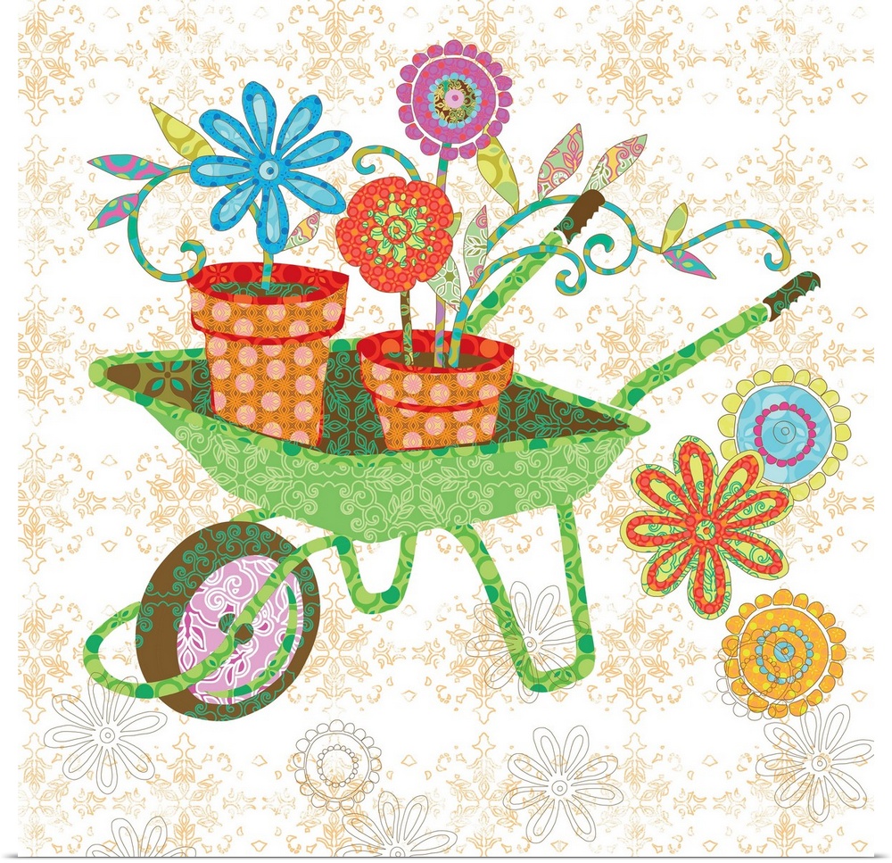 Garden tools bring the outdoors in with this whimsical art!