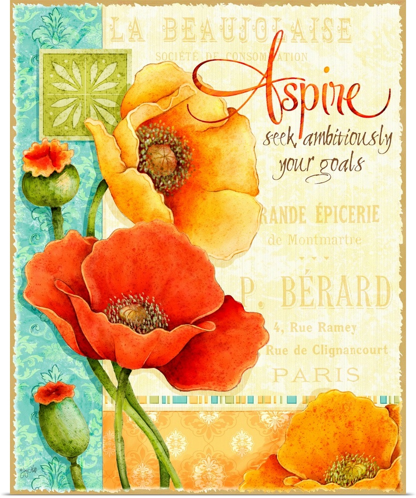 Lovely floral art with inspirational message