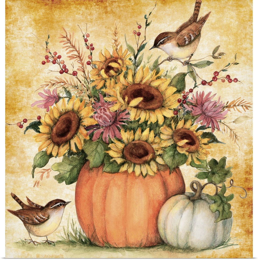 A beautiful pumpkin becomes a harvest floral container!