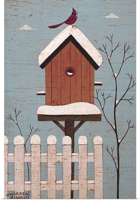 Red Winter Birdhouse