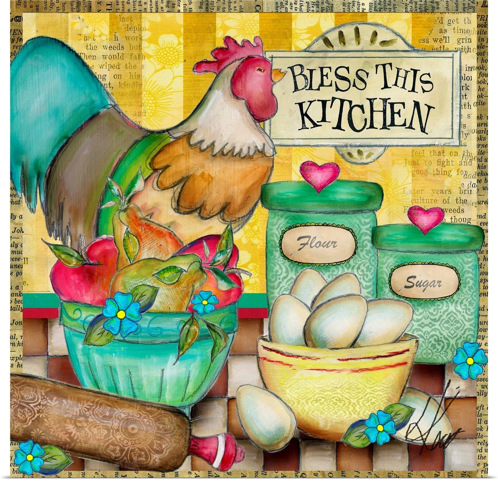 This rooster vignette is perfect for your kitchen deco.