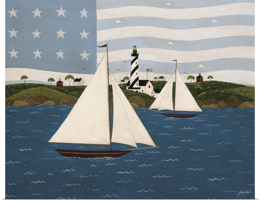 America the Beautiful Sea to Shining Sea by renowned folk artist Warren Kimble