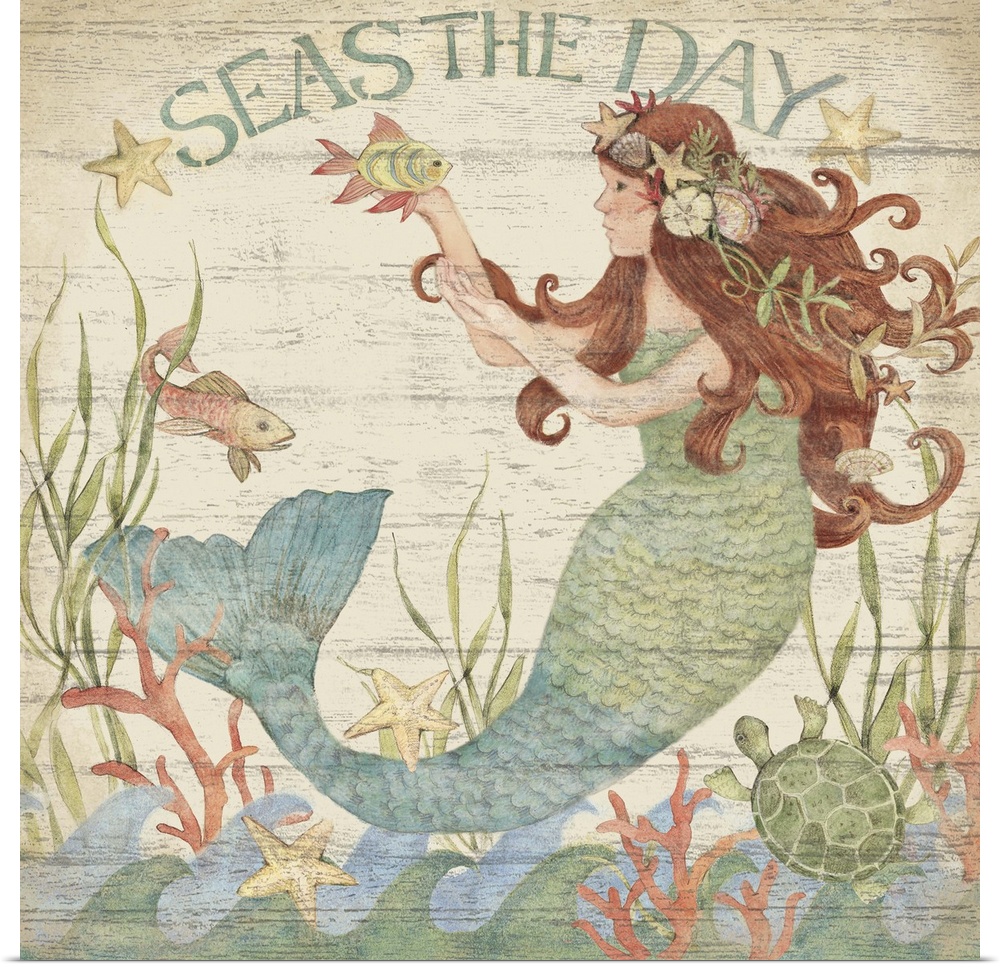 The magical mermaid captures the spirit of the sea.