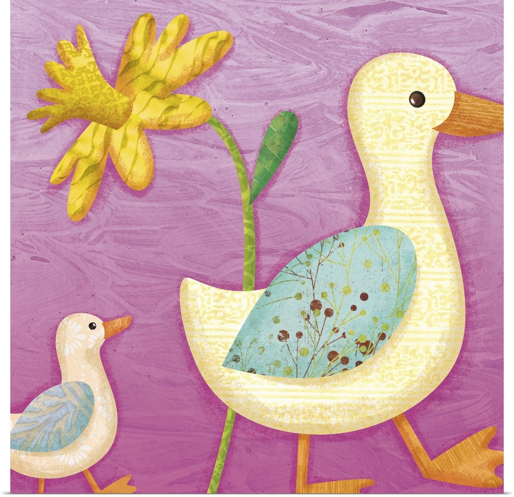 Playful art with bright, bold and happy critters.  Perfect for kids room or playroom.