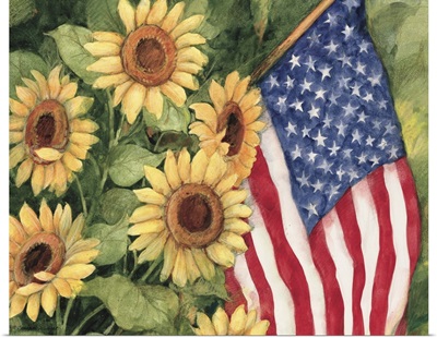 Sunflower and Flag