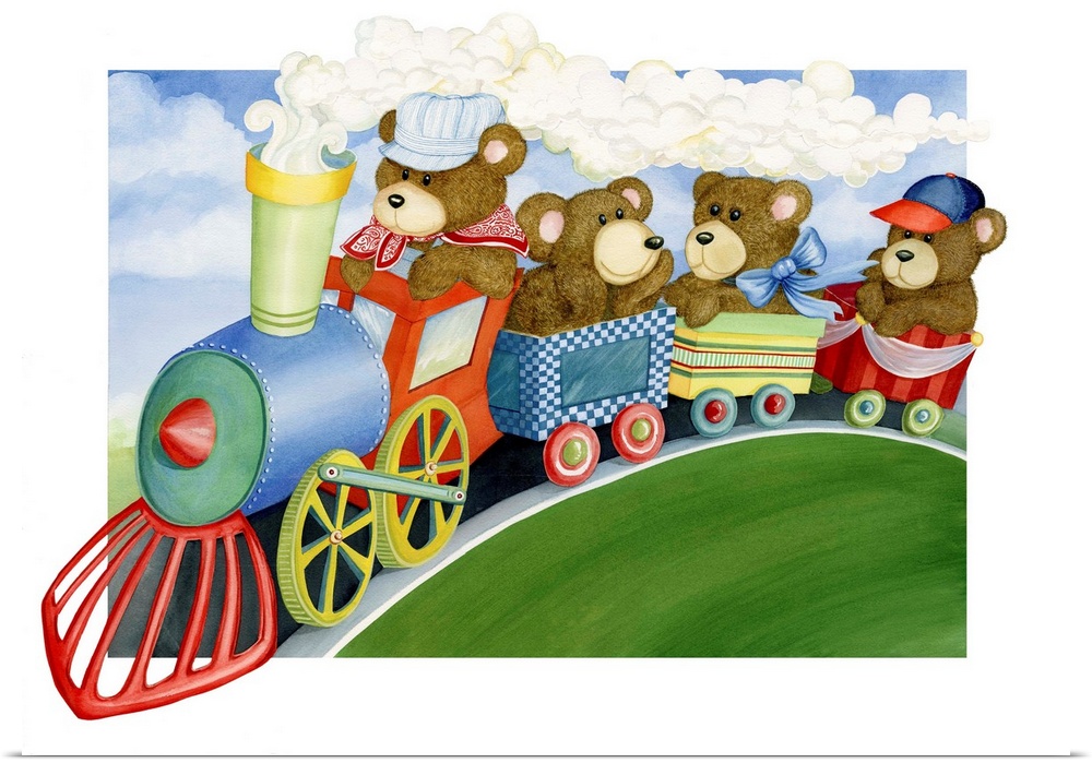 Hop on board with this fun art for your child's room!