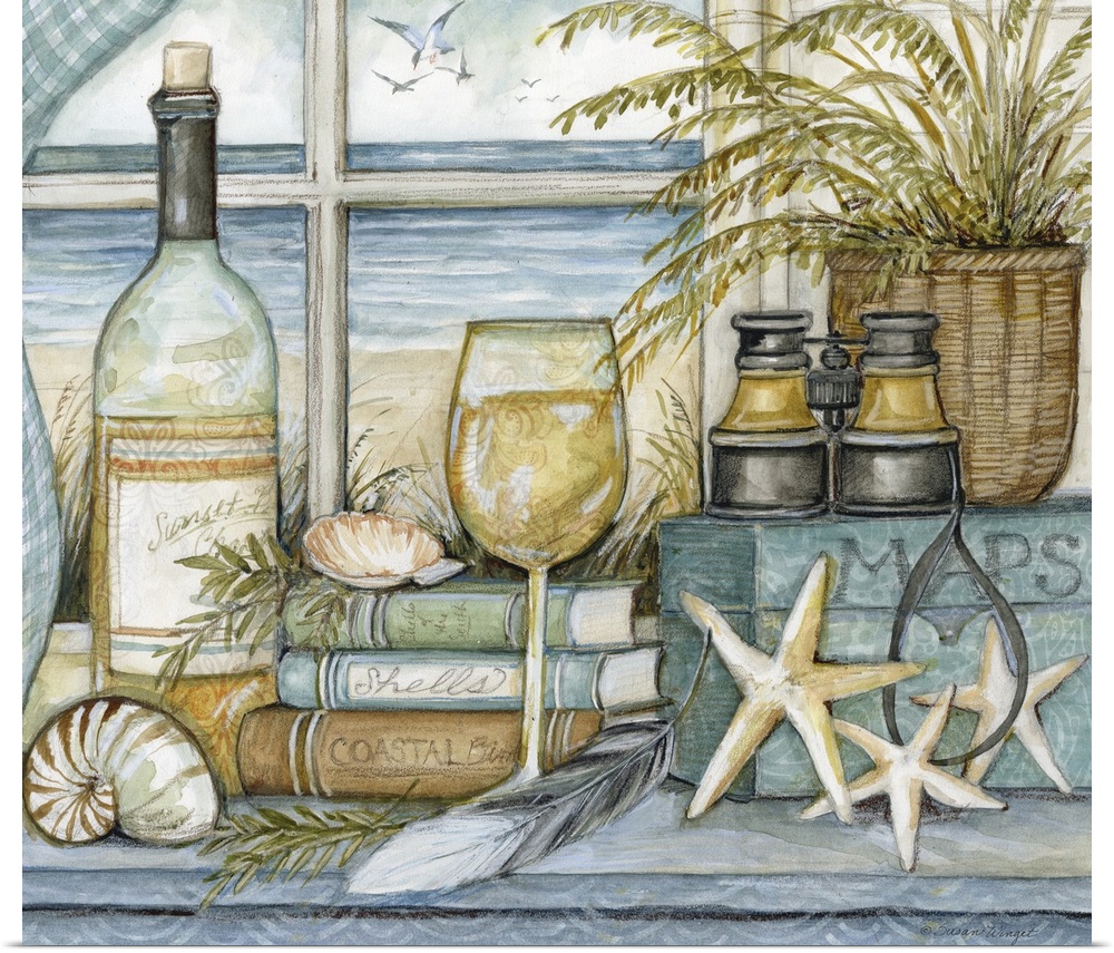 A classic coastal still life adds a beautiful accent to any room.