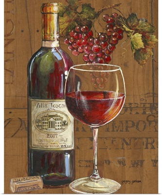 Wine Vignette on Oak