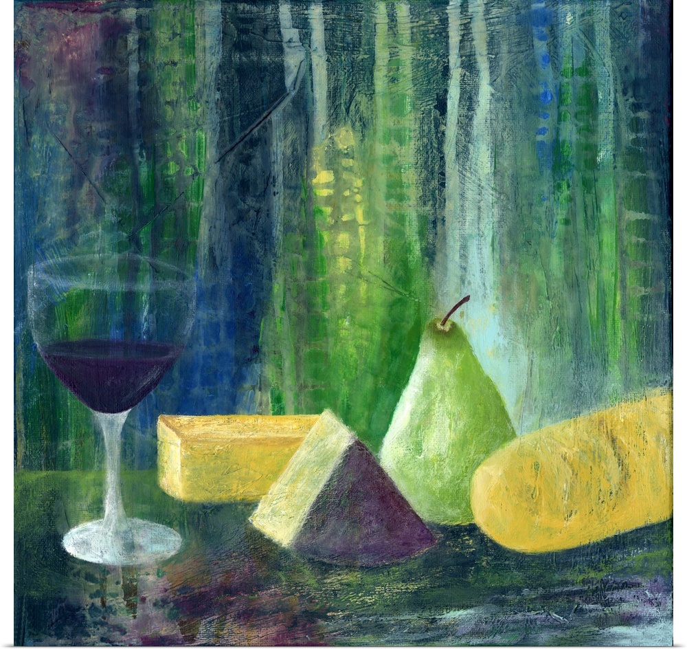 Abstract wine tableau offers a unique take on a popular theme