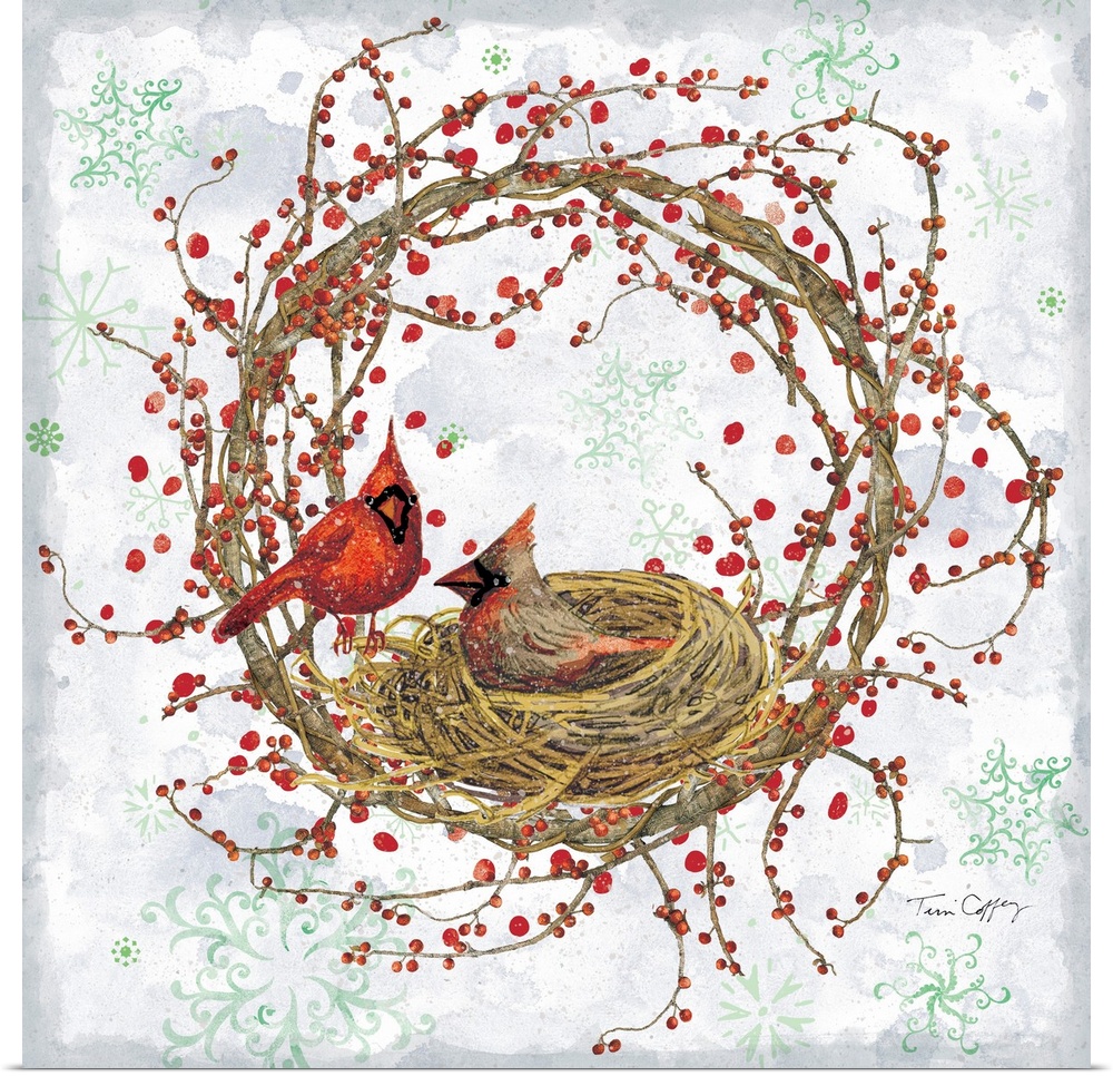 This woodland wreath brings a rustic touch to any holiday setting!