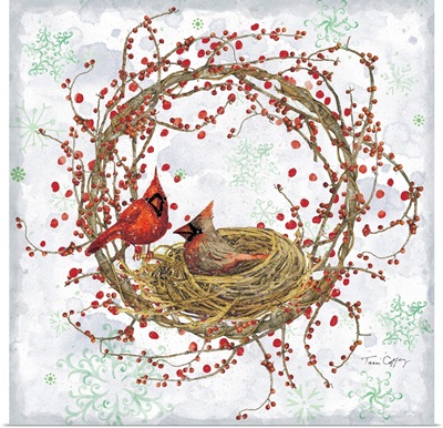 Woodland Wreath - Cardinals
