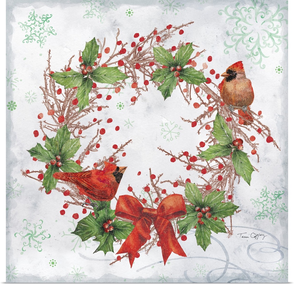 This woodland wreath brings a rustic touch to any holiday setting!