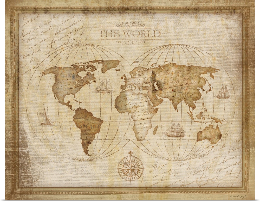 Antique map of the world.