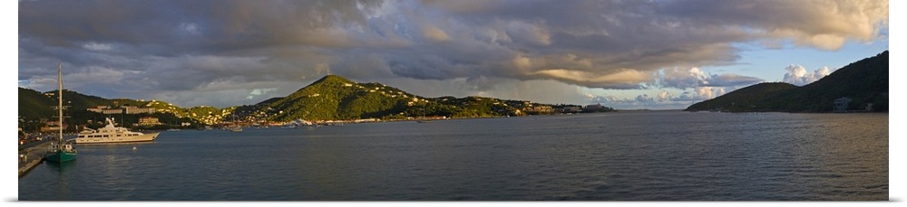 A view from St. Thomas out over the bay on a warm evening.