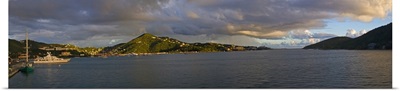 A view from St. Thomas out over the bay on a warm evening, US Virgin Islands