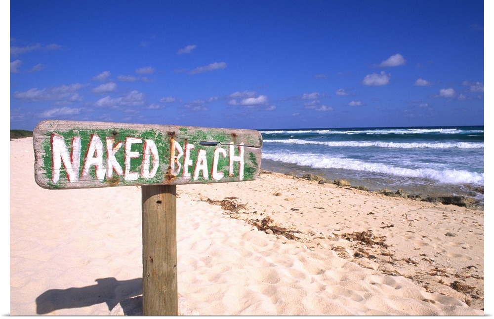 Abstract of naked beach sign in Cozumel Mexico.